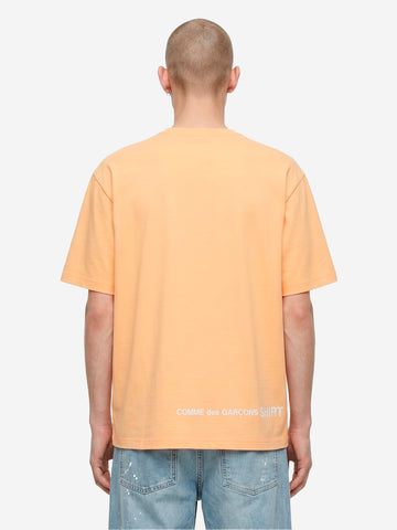 Orange cotton jersey T-shirt with CDG logo on the back