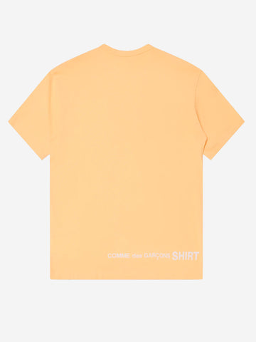 Orange cotton jersey T-shirt with CDG logo on the back