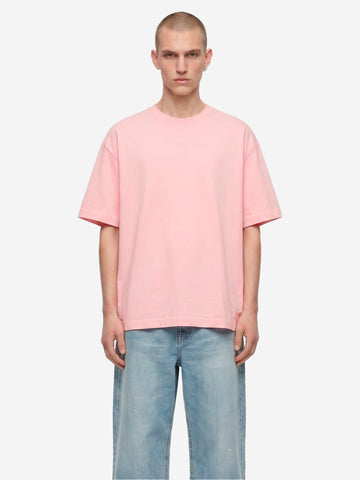 Camiseta de punto de algodón rosa con logotipo CDG en la espalda