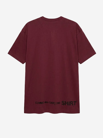COMME DES GARCONS SHIRT T-shirt in jersey di cotone viola con logo CDG sul retro Viola