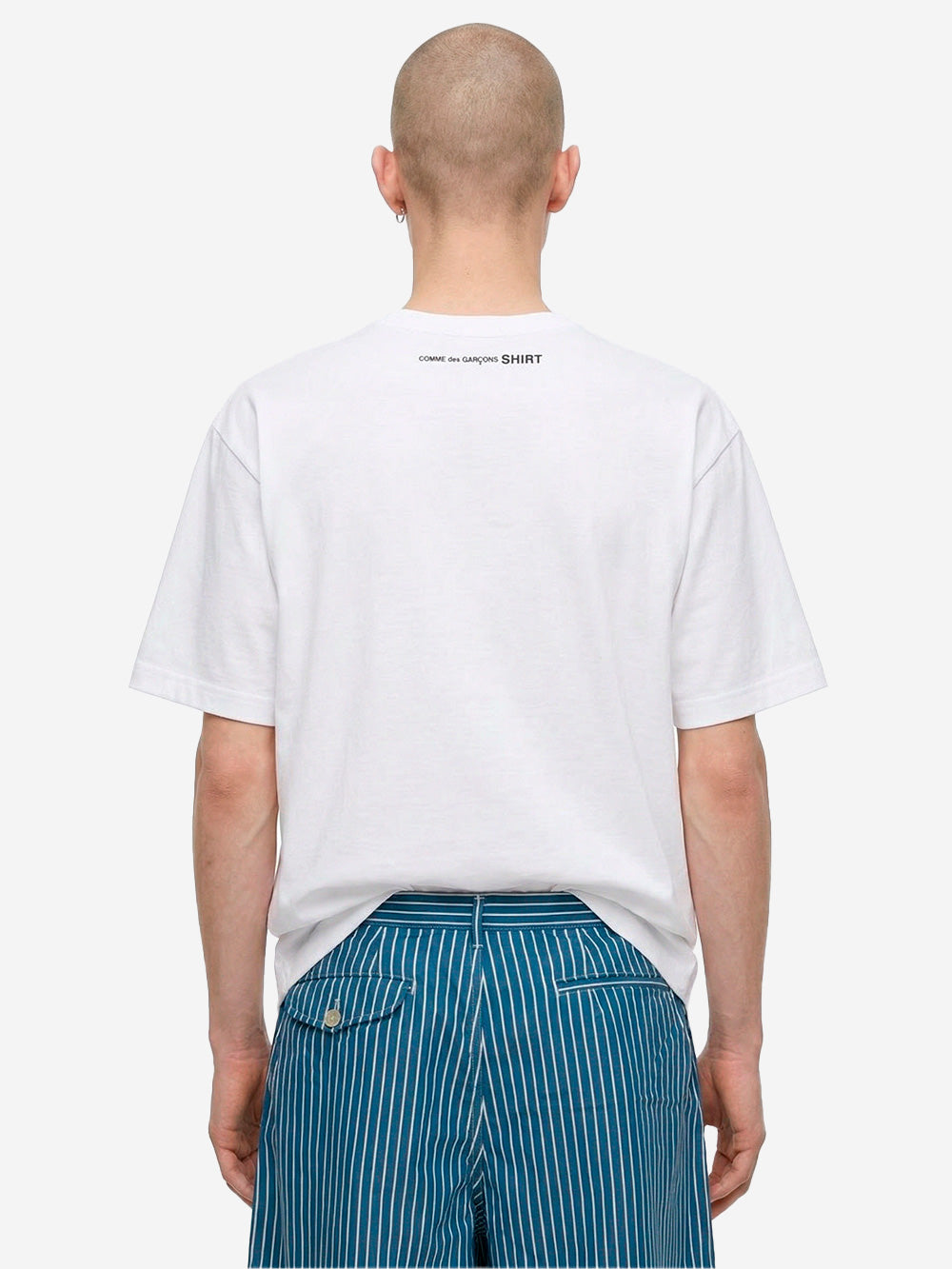 COMME DES GARCONS SHIRT T-shirt in jersey di cotone bianco con grafica 'World Hope' Bianco Urbanstaroma