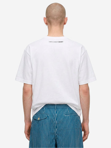 COMME DES GARCONS SHIRT T-shirt in jersey di cotone bianco con grafica 'World Hope' Bianco