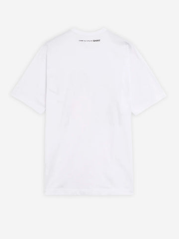 COMME DES GARCONS SHIRT T-shirt in jersey di cotone bianco con grafica 'World Hope' Bianco