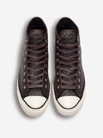 CONVERSE Chuck 70 HI Woven Leather 'Mudguard Brown' Nero