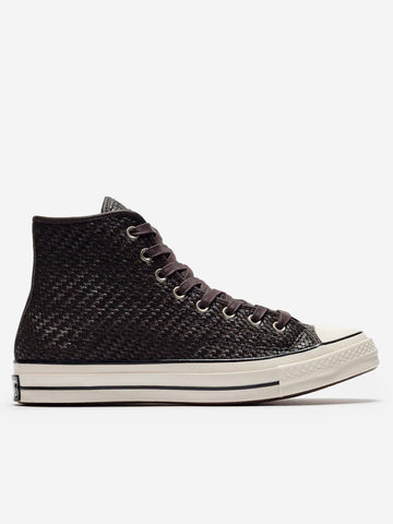 CONVERSE Chuck 70 HI Woven Leather 'Mudguard Brown' Nero