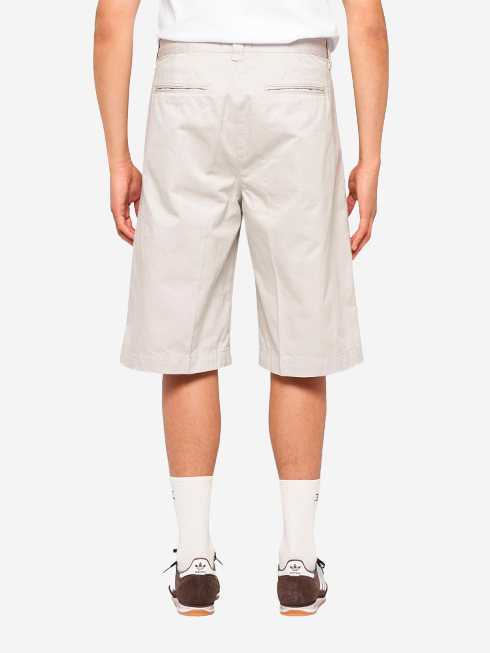 EDWIN Shorts Adams grigio ghiaccio in twill di cotone con pieghe Ghiaccio Urbanstaroma