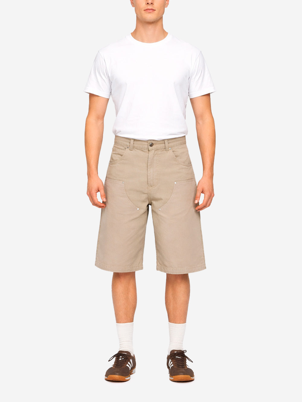 EDWIN Shorts 'Double Knee' Worker in marrone chiaro Tortora Urbanstaroma