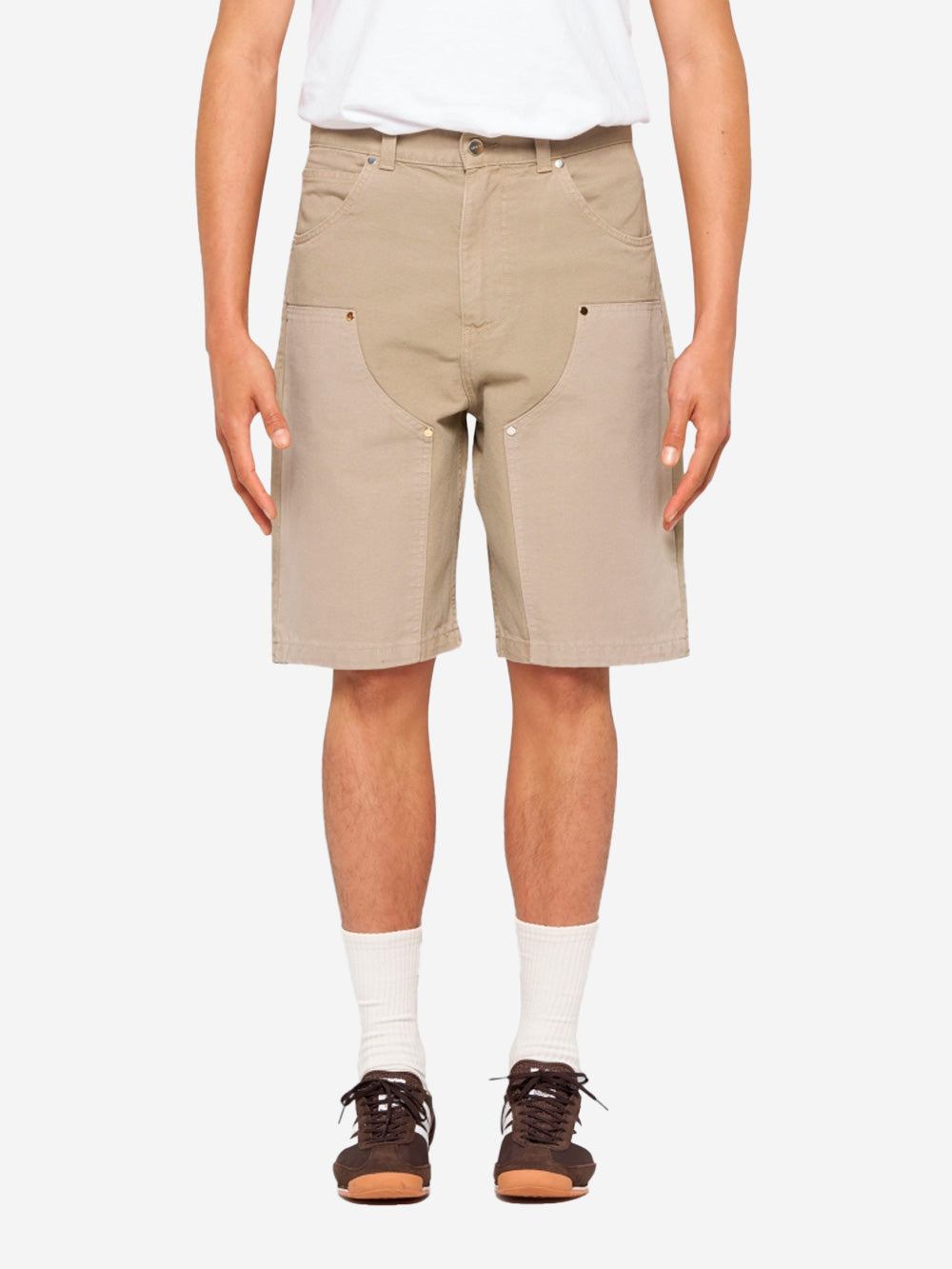 EDWIN Shorts 'Double Knee' Worker in marrone chiaro Tortora Urbanstaroma