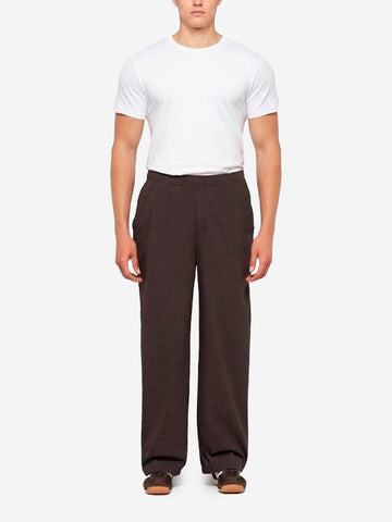 EDWIN Pantaloni marroni 'Edison' relaxed fit con coulisse Marrone nera