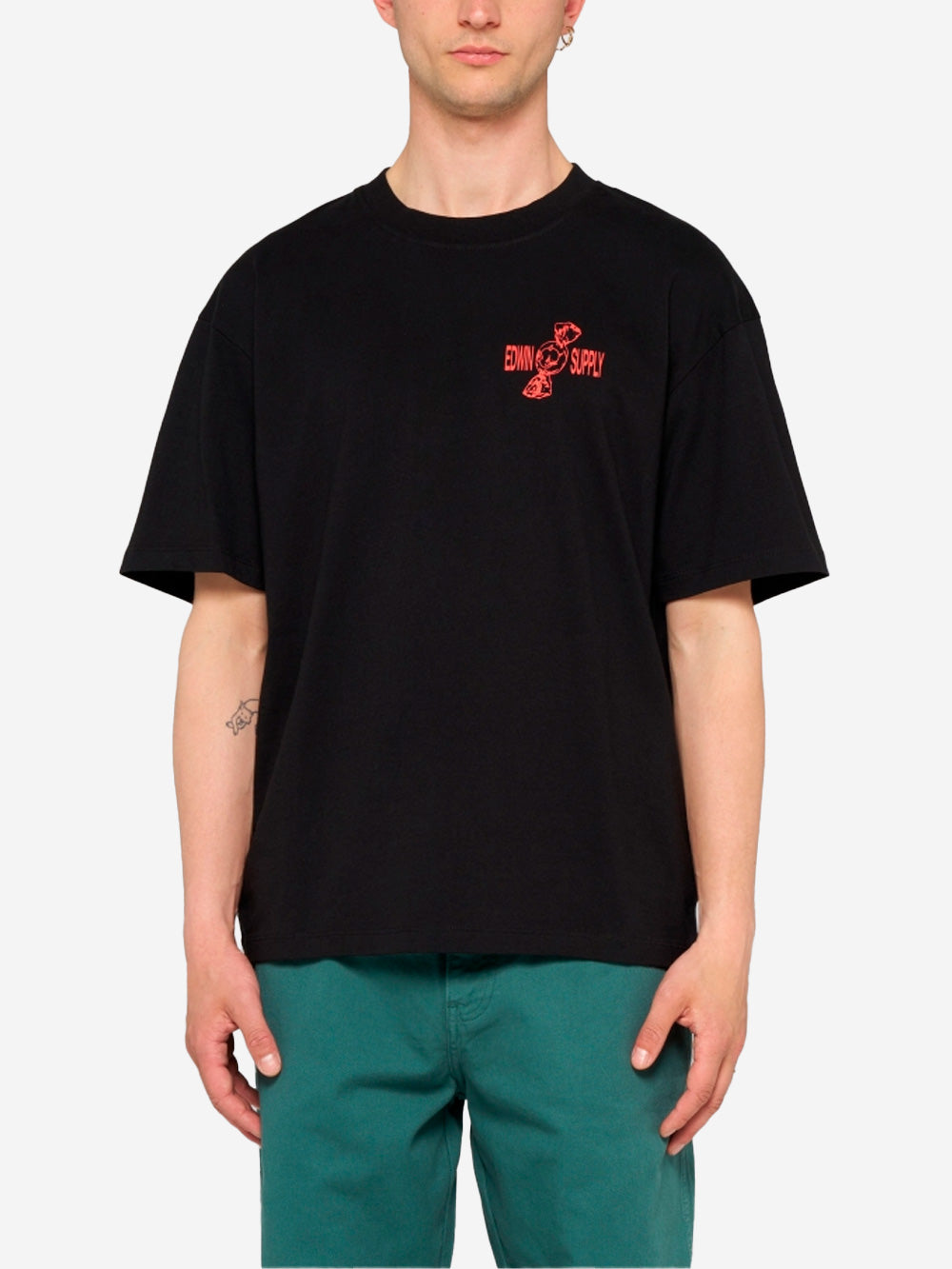 EDWIN T-shirt nera con grafica 'Sorry Tokyo' Nero Urbanstaroma
