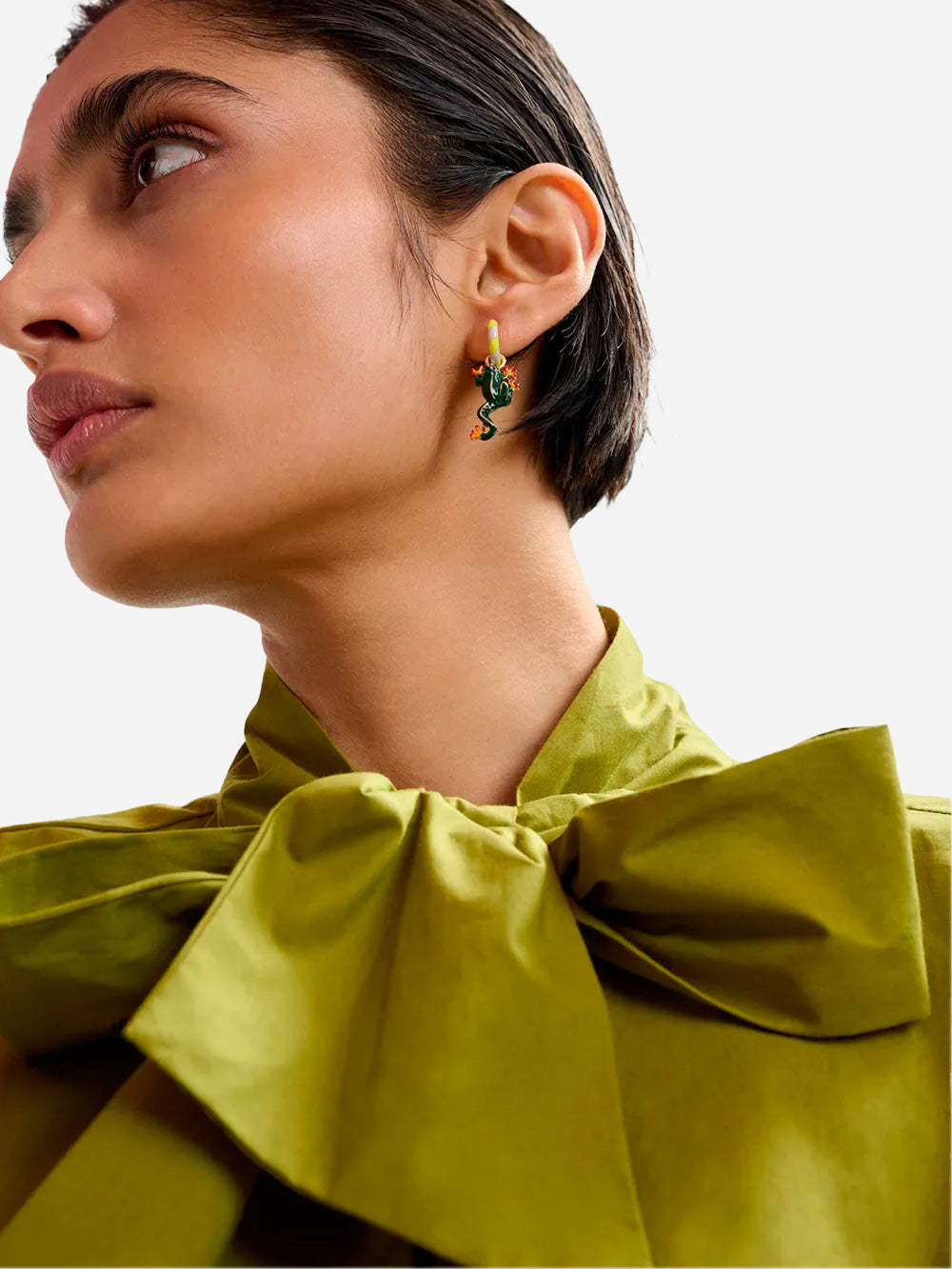 ESSENTIEL ANTWERP Orecchini a cerchio gialli e grigi con pendenti a forma di rana e auto Multicolor Urbanstaroma