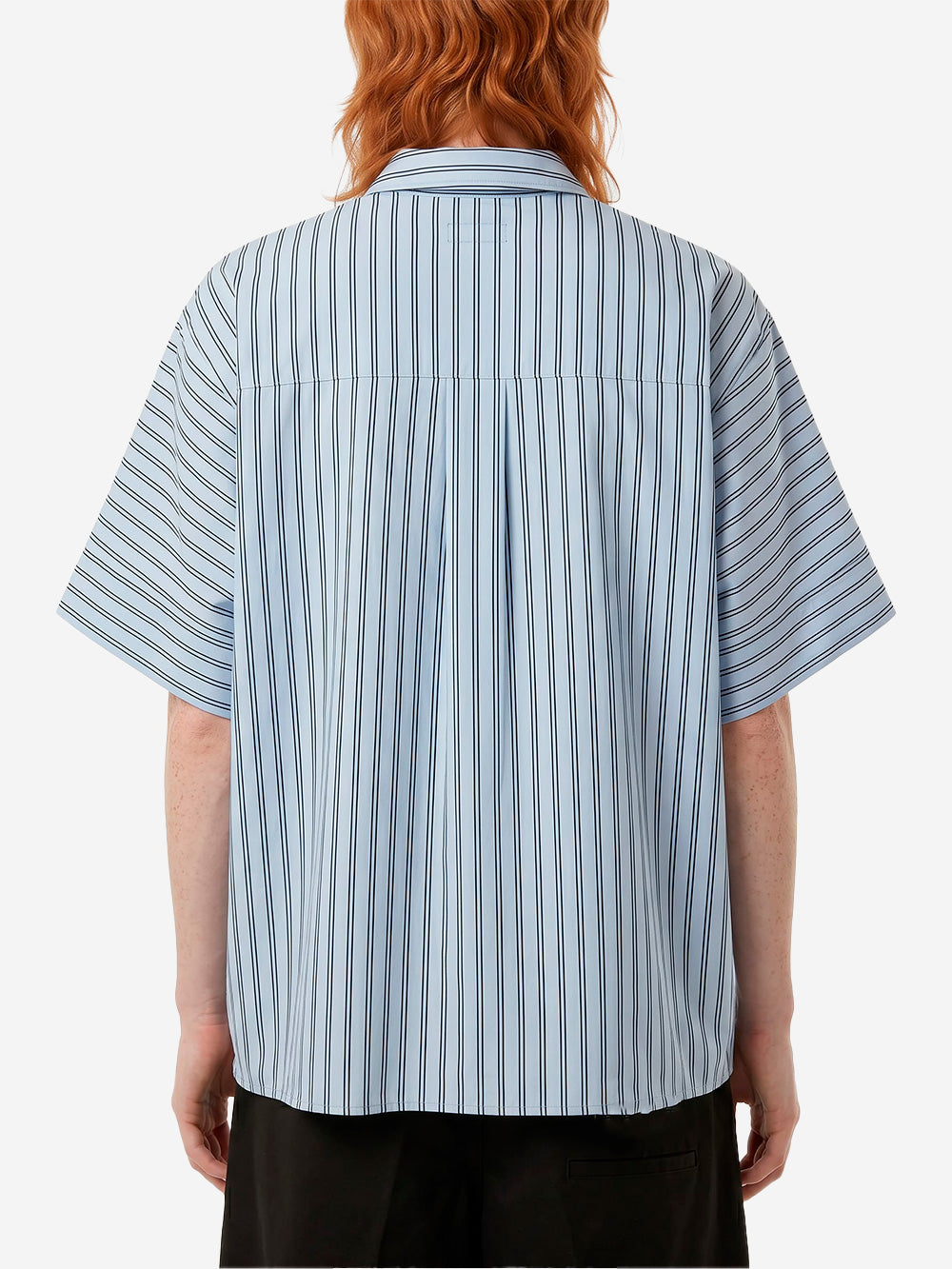 ESSENTIEL ANTWERP Camicia oversize celeste con ricami floreali applicati e perline Celeste Urbanstaroma