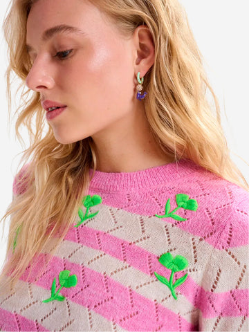 ESSENTIEL ANTWERP Orecchini a cerchio turchese e oro con pendenti a forma di gelato e leone marino Multicolor