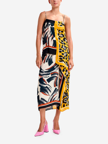 ESSENTIEL ANTWERP Top a sciarpa asimmetrico multicolore con spalline impreziosite Multicolor