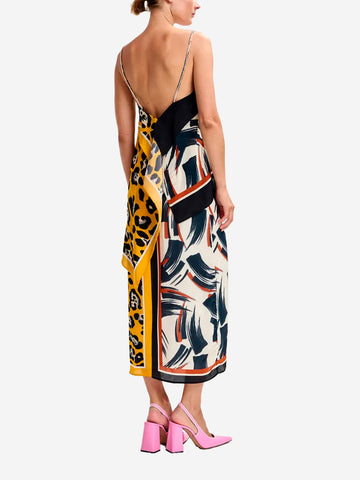 ESSENTIEL ANTWERP Top a sciarpa asimmetrico multicolore con spalline impreziosite Multicolor