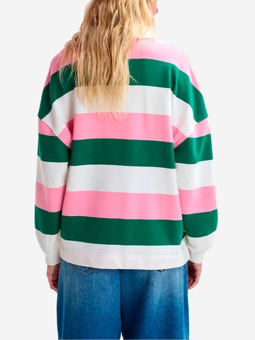 ESSENTIEL ANTWERP Polo in misto cotone a righe multicolor con toppe applicate Multicolor