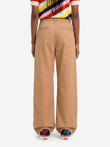 ESSENTIEL ANTWERP Pantaloni a gamba larga marrone chiaro in cotone Beige