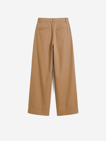 ESSENTIEL ANTWERP Pantaloni a gamba larga marrone chiaro in cotone Beige