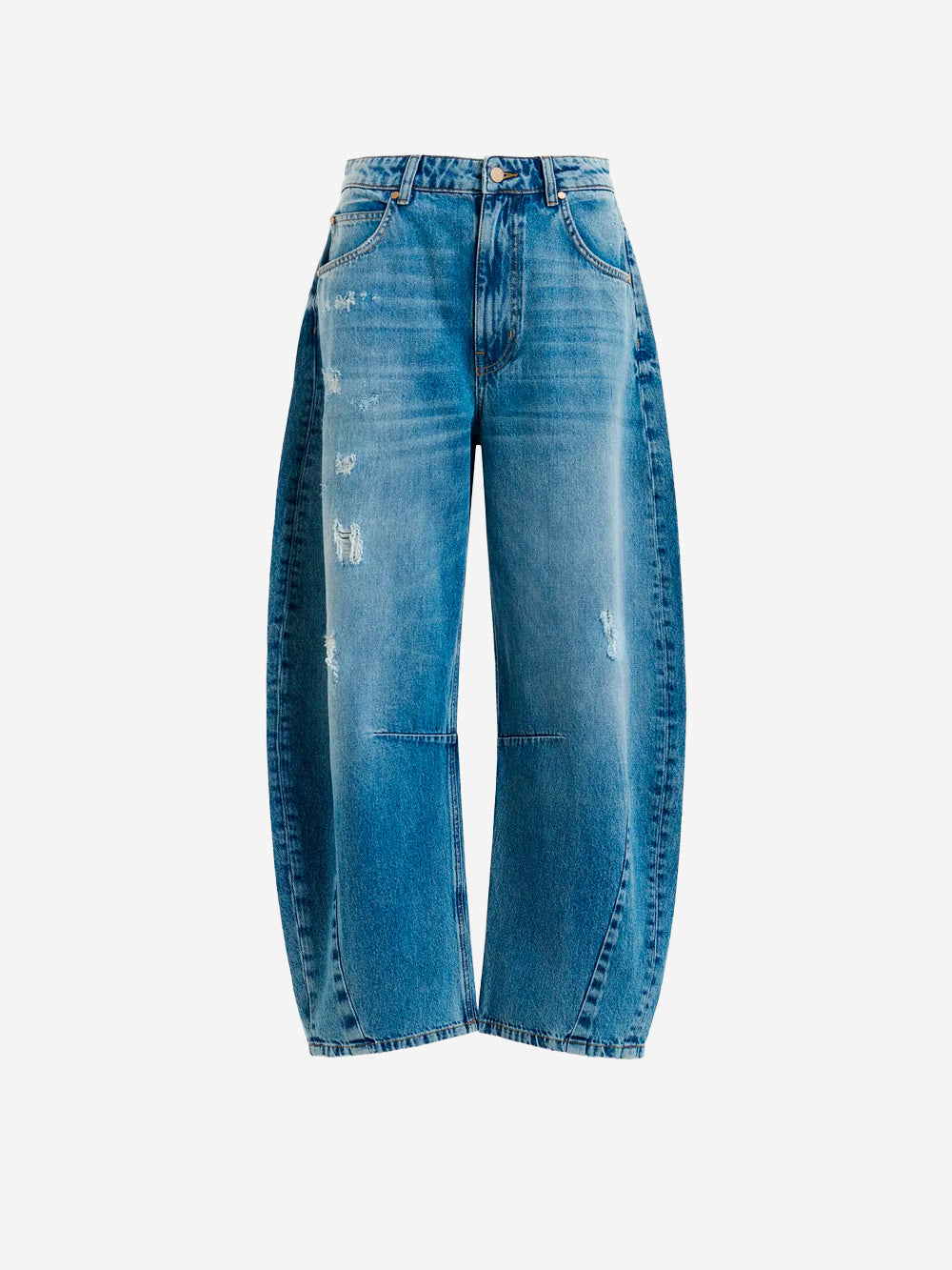 ESSENTIEL ANTWERP Jeans a taglio corto con gamba a botte in cotone blu Blu Urbanstaroma