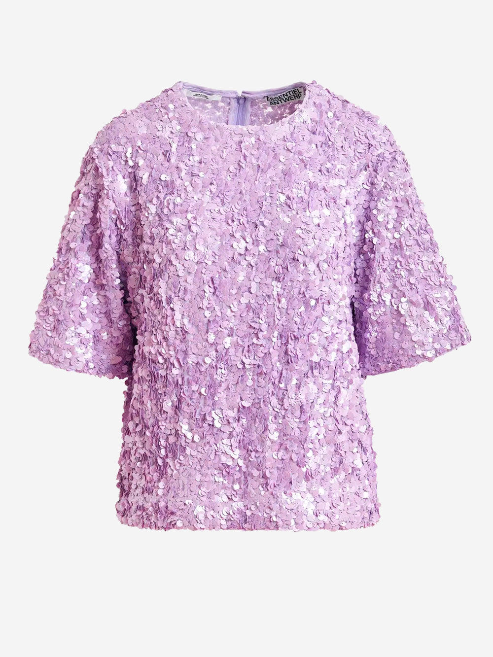 ESSENTIEL ANTWERP Top viola decorato con paillettes Lilla Urbanstaroma