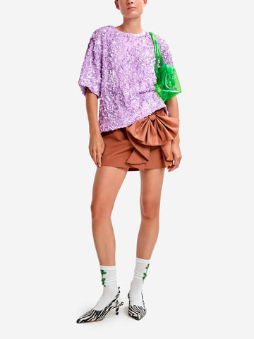 ESSENTIEL ANTWERP Top viola decorato con paillettes Lilla