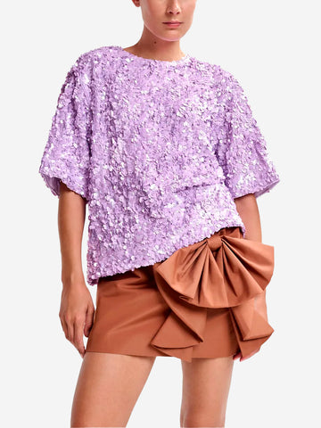 ESSENTIEL ANTWERP Top viola decorato con paillettes Lilla