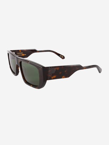 FACE HIDE Occhiali da sole 'Broken Vision' in acetato havana con lenti verdi Marrone arancio