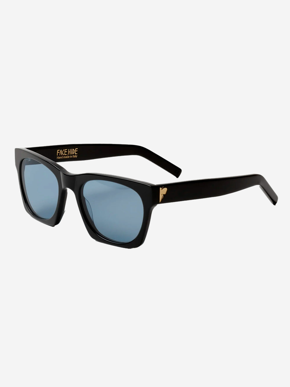 FACE HIDE Occhiali da sole 'Numero 0' in acetato nero con lenti blu Nero Urbanstaroma