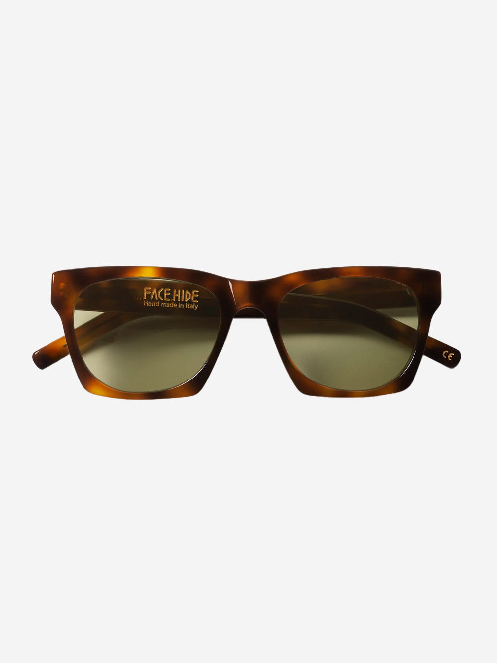 FACE HIDE Occhiali da sole 'Numero 0' in acetato havana con lenti verdi Avana Urbanstaroma