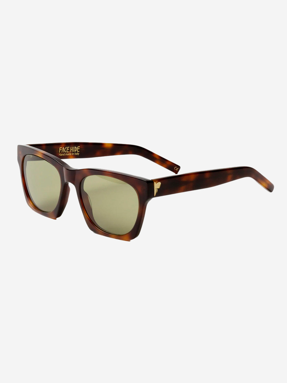 FACE HIDE Occhiali da sole 'Numero 0' in acetato havana con lenti verdi Avana Urbanstaroma