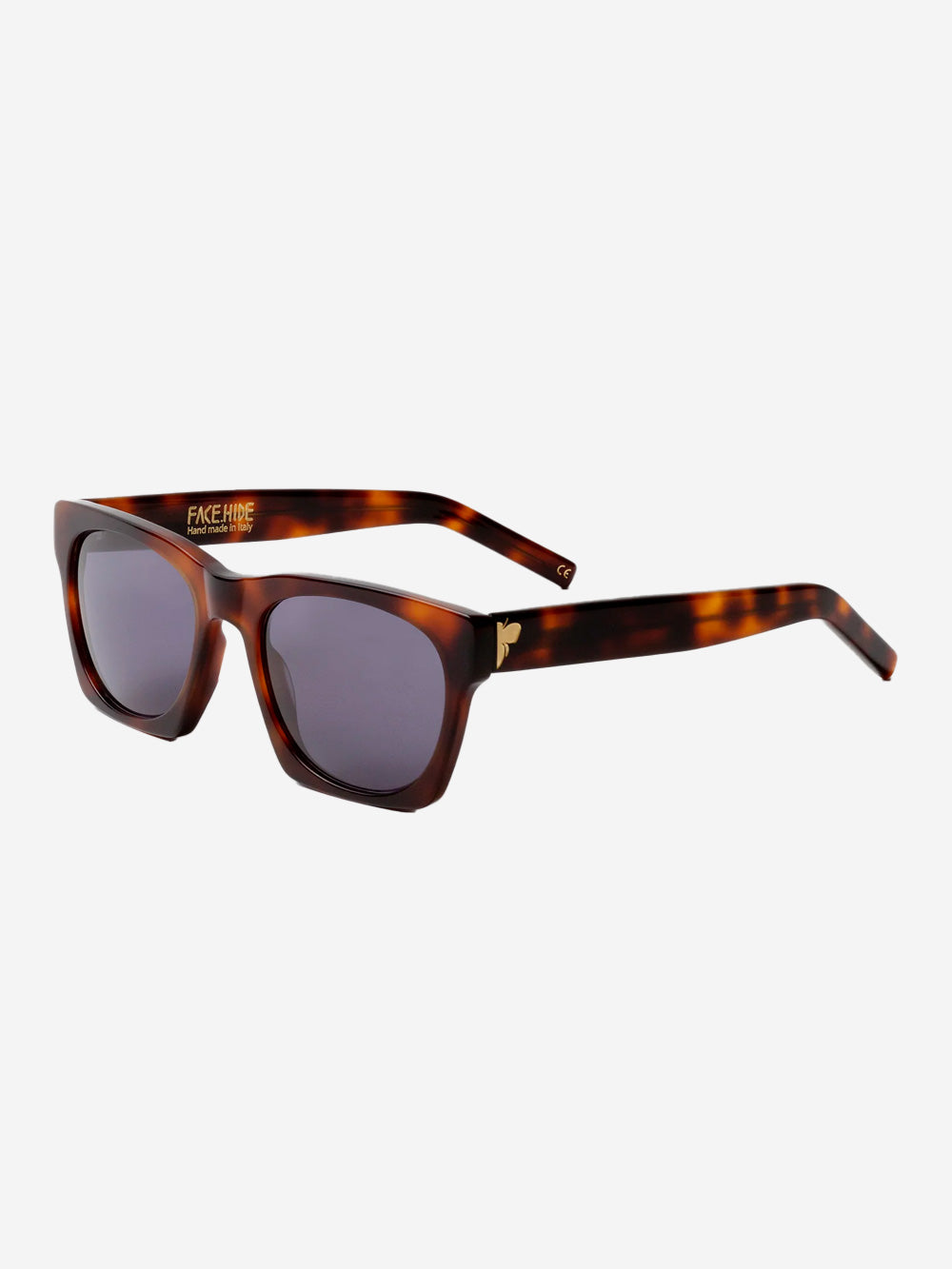 FACE HIDE Occhiali da sole 'Numero 0' in acetato havana con lenti viola Marrone nero Urbanstaroma