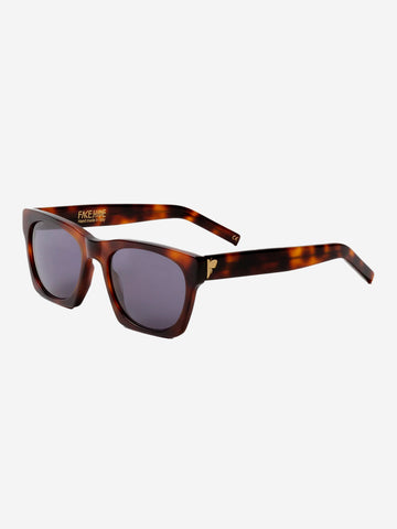 FACE HIDE Occhiali da sole 'Numero 0' in acetato havana con lenti viola Marrone nero