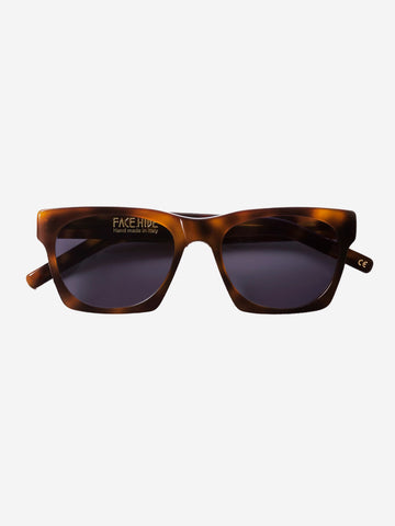 FACE HIDE Occhiali da sole 'Numero 0' in acetato havana con lenti viola Marrone nero