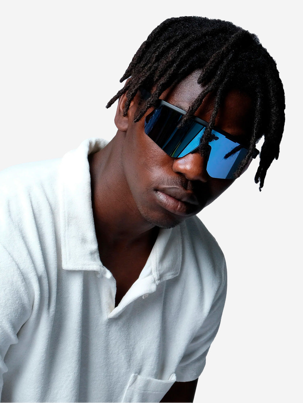 FACE HIDE Occhiale da sole a maschera 'Raider' blu e argento Grigio blu Urbanstaroma