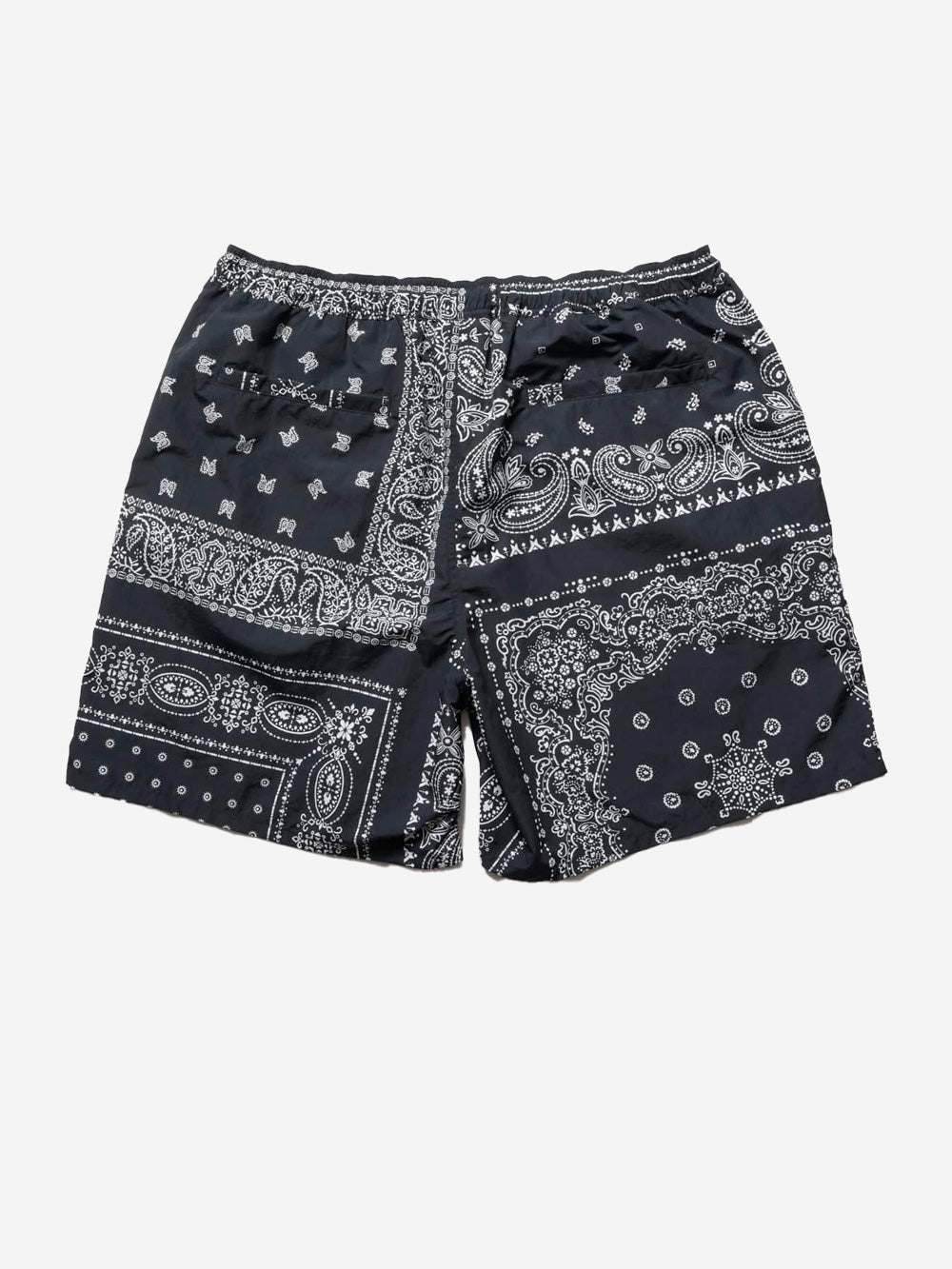 F.C. REAL BRISTOL Shorts neri in nylon con stampa bandana Nero Urbanstaroma