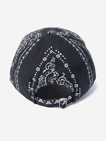 F.C. REAL BRISTOL Cappello nero in nylon con stampa bandana Nero