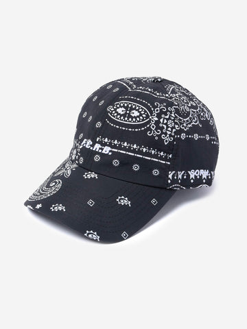 F.C. REAL BRISTOL Cappello nero in nylon con stampa bandana Nero