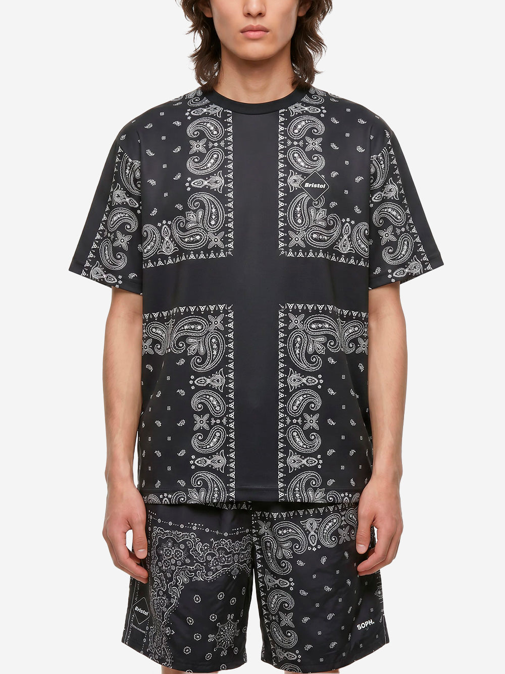F.C. REAL BRISTOL T-shirt nera con stampa bandana Nero Urbanstaroma