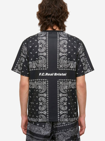 F.C. REAL BRISTOL T-shirt nera con stampa bandana Nero