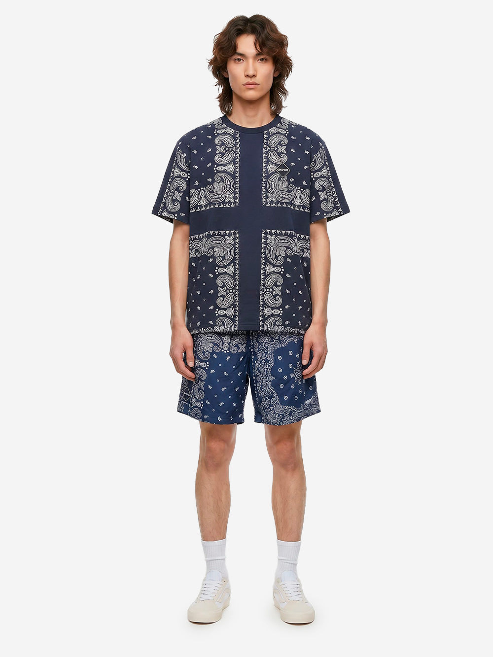 F.C. REAL BRISTOL T-shirt blu con stampa bandana Blu Urbanstaroma