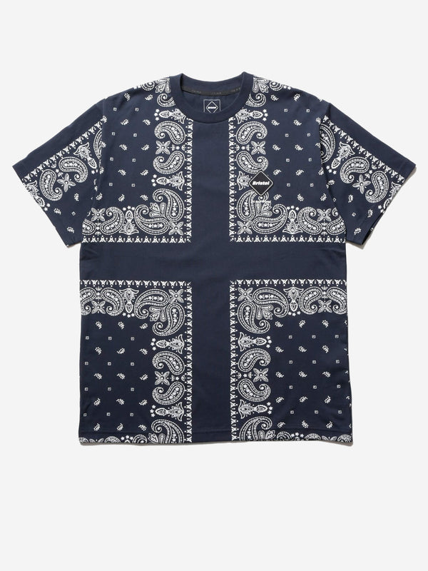 F.C. REAL BRISTOL Blue T-shirt with bandana print FCRB-260042