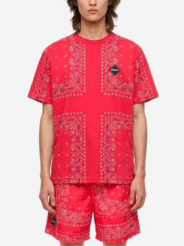 F.C. REAL BRISTOL T-shirt rossa con stampa bandana Rosso