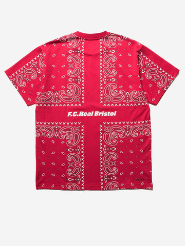 F.C. REAL BRISTOL T-shirt rossa con stampa bandana Rosso