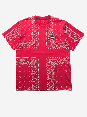 F.C. REAL BRISTOL T-shirt rossa con stampa bandana Rosso