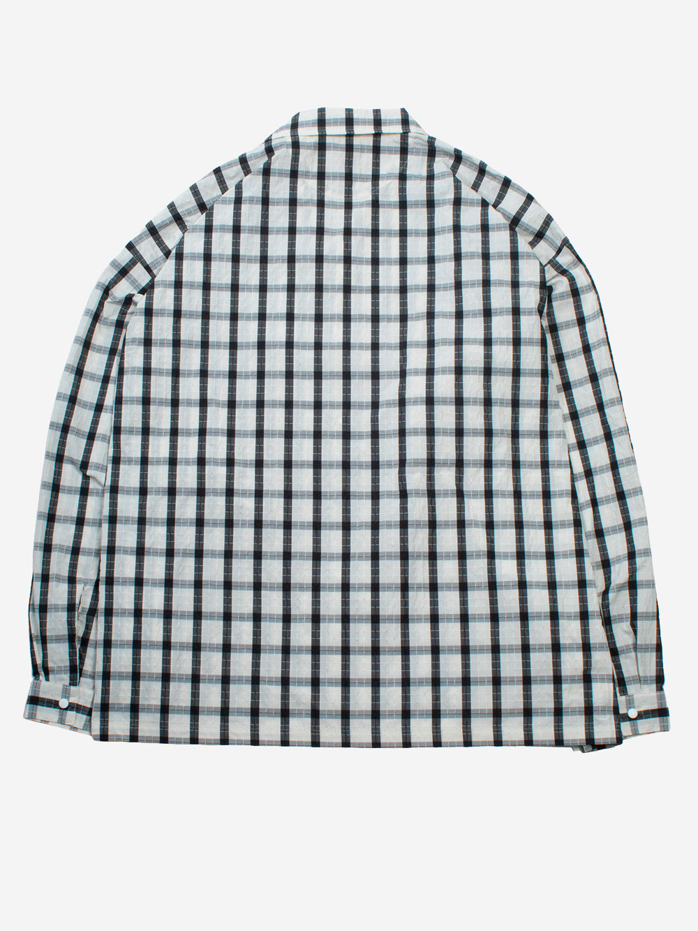 F/CE Camicia a quadri con colletto aperto in tessuto riciclato Bianco nero Urbanstaroma