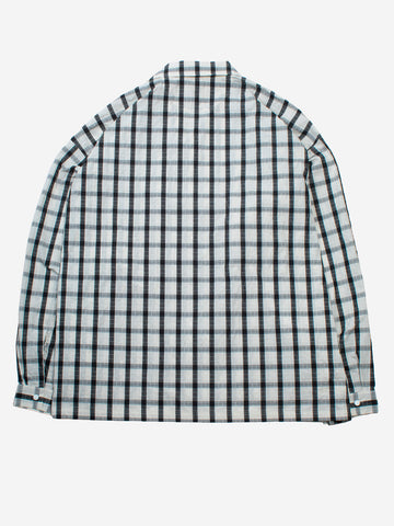 F/CE Camicia a quadri con colletto aperto in tessuto riciclato Bianco nero