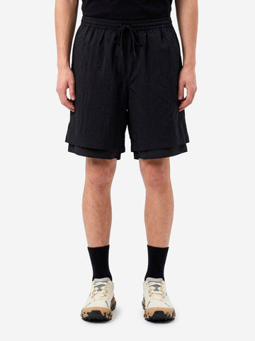 F/CE Shorts tecnici ampi in mesh layered Nero