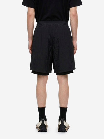 F/CE Shorts tecnici ampi in mesh layered Nero