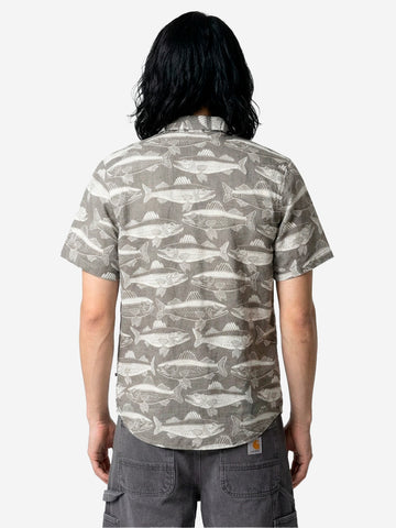 FILSON Camicia a manica corta 'Twin Lakes' in tessuto coolmax con tasche Grigia bianca