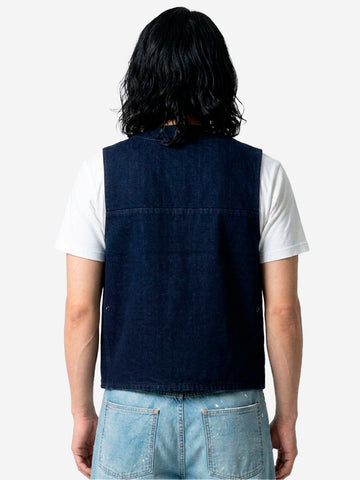 FILSON Gilet in tela fitta indigo con finitura irorepellente e tasche Blu